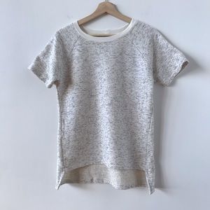 Monrow short sleeved oatmeal colour sweatshirt